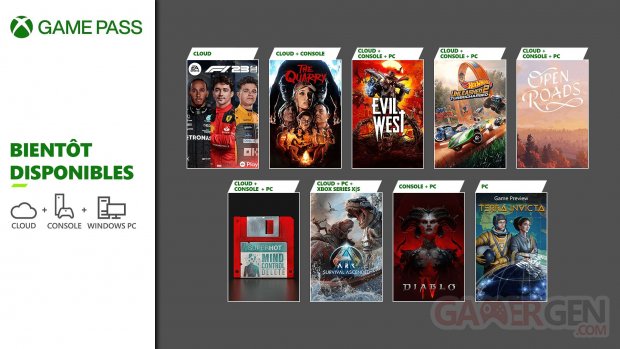 Xbox Game Pass mars 2024 suite