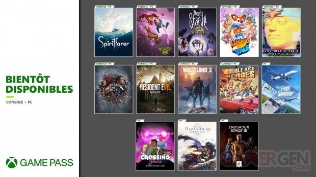 Xbox Game Pass nouveautés juillet aout 2020