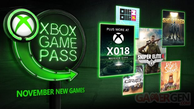 Xbox Game Pass novembre 2018