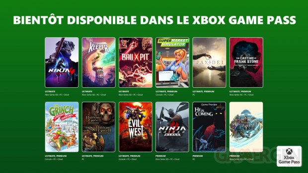 Xbox Game Pass octobre 2025