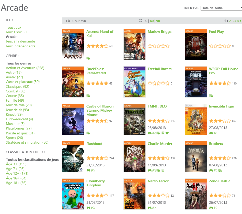 xbox live arcade liste xbox 360