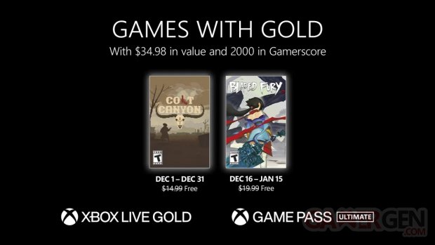 Xbox Live Games with Gold décembre 2022