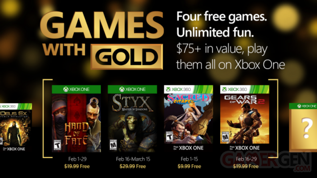 xbox live games with gold février 2016