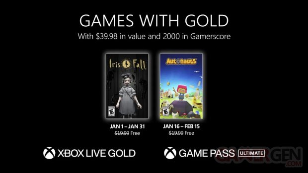 Xbox Live Games with Gold Janvier 2023