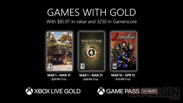 Xbox Live Games with Gold mars 2023
