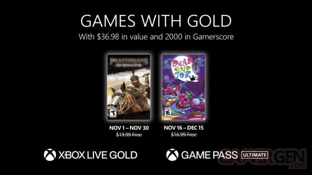 Xbox Live Games with Gold novembre 2022