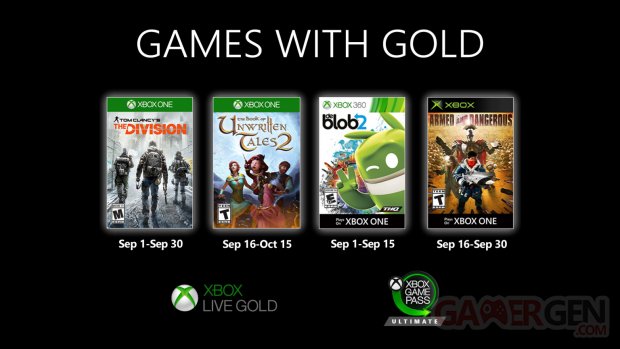 Xbox Live Games with Gold septembre 2020