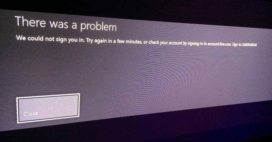 xbox live xbox one sign in problem