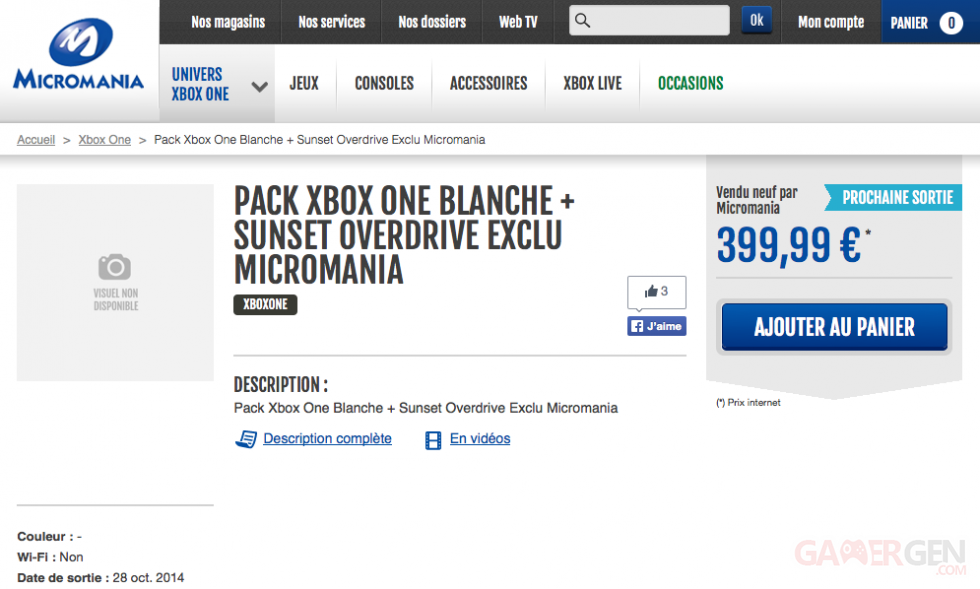 Xbox One blanche Micromania