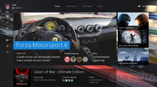 Xbox One nouveau dashboard
