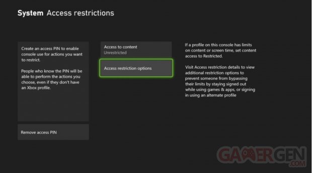 Xbox4 Access Restrictions 83ce8fa781398bdaeca7