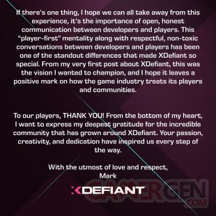 XDefiant message fermeture 04 04 12 2024