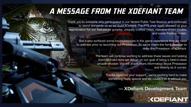 XDefiant Ubisoft report