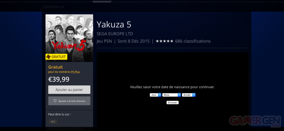 Yakuza 5 PlayStation Plus
