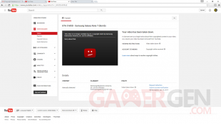 YouTube video GTA V Note 7 bombe copyright