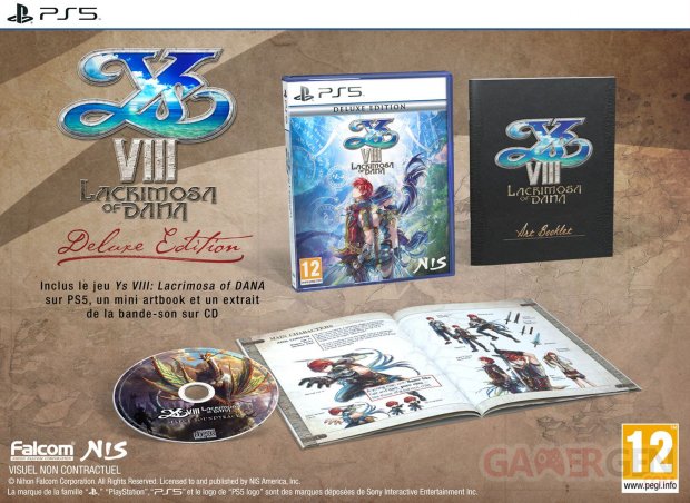 Ys VIII Lacrimosa of DANA PS5 jaquette Deluxe Edition 03 04 2022