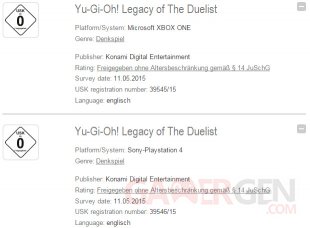 Yu Gi Oh Legacy of the Duelist USK